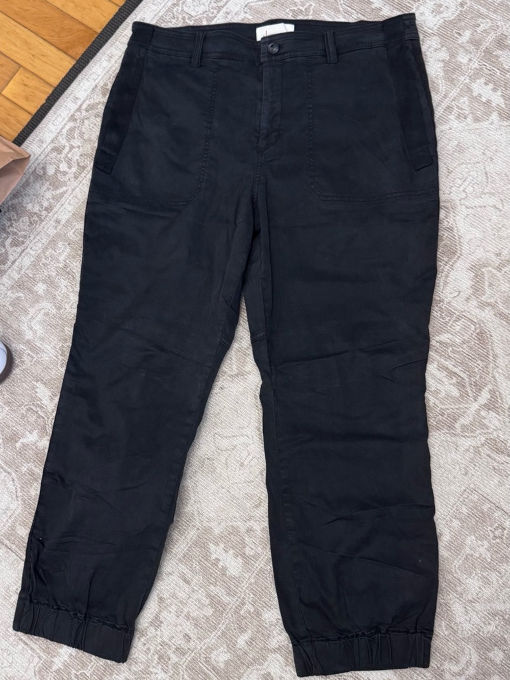 Anthropologie Black Cargo Jogger Pants, Womens Size 14, NWOT
